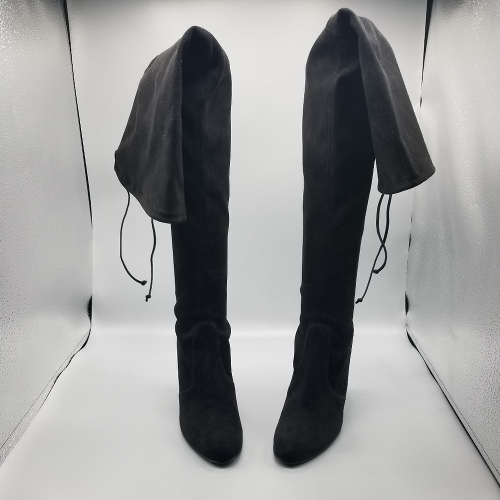 Stuart Weitzman over the knee black suede boots